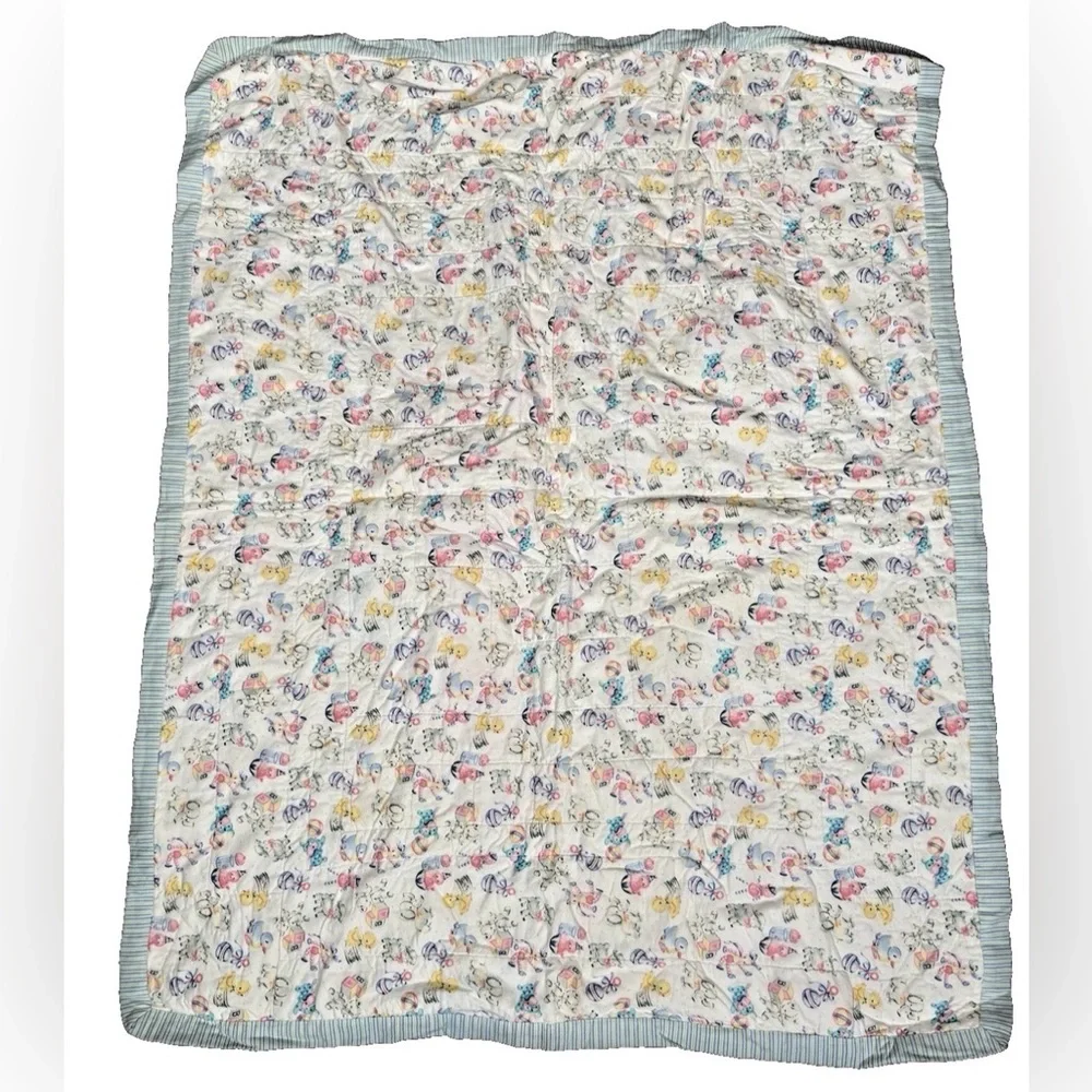 Pastel Yellow & Blue Baby Patchwork Quilt - Charming Nursery Bedding‎